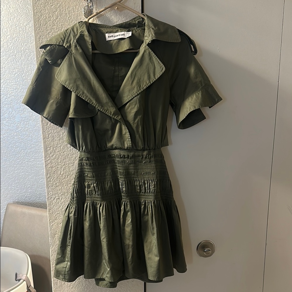 Army Green Short Sleeve Dress